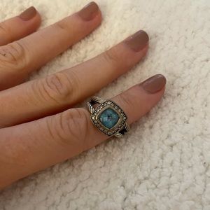 David Yurman Petite Albion Ring with Blue Topaz Diamonds